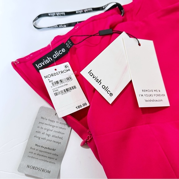 Lavish Alice Eliza Strapless Cowl Corset Bandeau Dress Magenta Pink Size 6 NWT - Picture 2 of 10